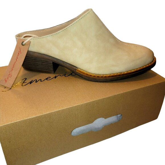 American Rag Slide Shoe Clog Segovia Milk Mottled Tan Heeled Woman's 9 JJ3343 - Picture 2 of 9